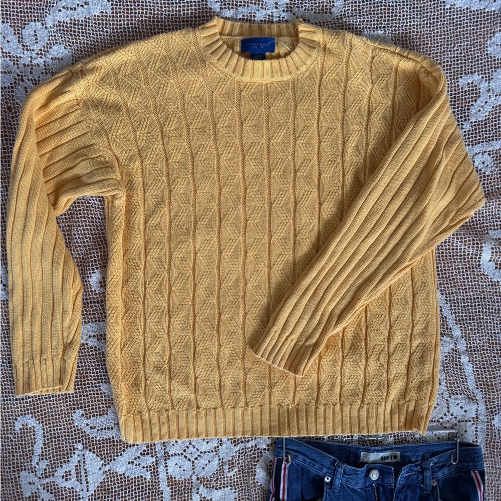 Yellow Cable Knit Sweater